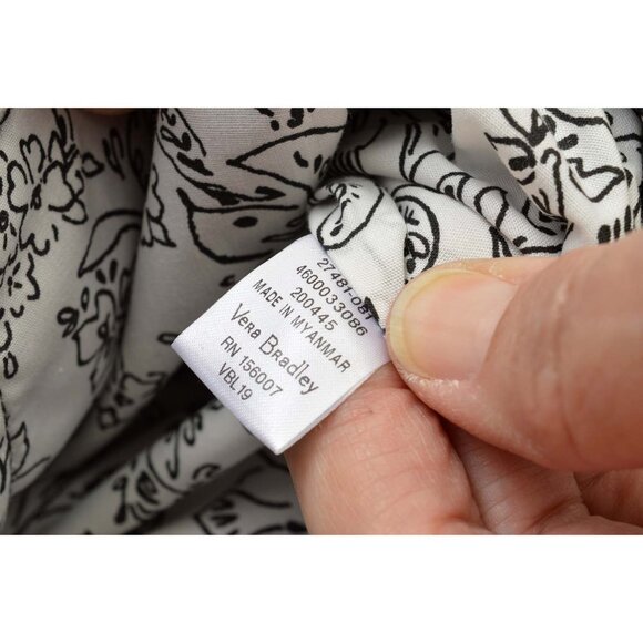 Vera Bradley Black Quilted Crossbody Chain Strap w/Leather Trim Nice - Picture 4 of 12